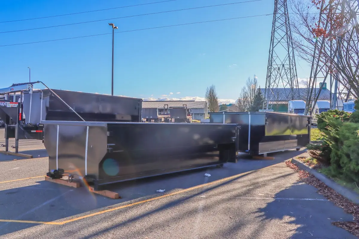 Roll-off dumpster ready for waste disposal at job site for 4 Yard Dumpster Rental in New Holland